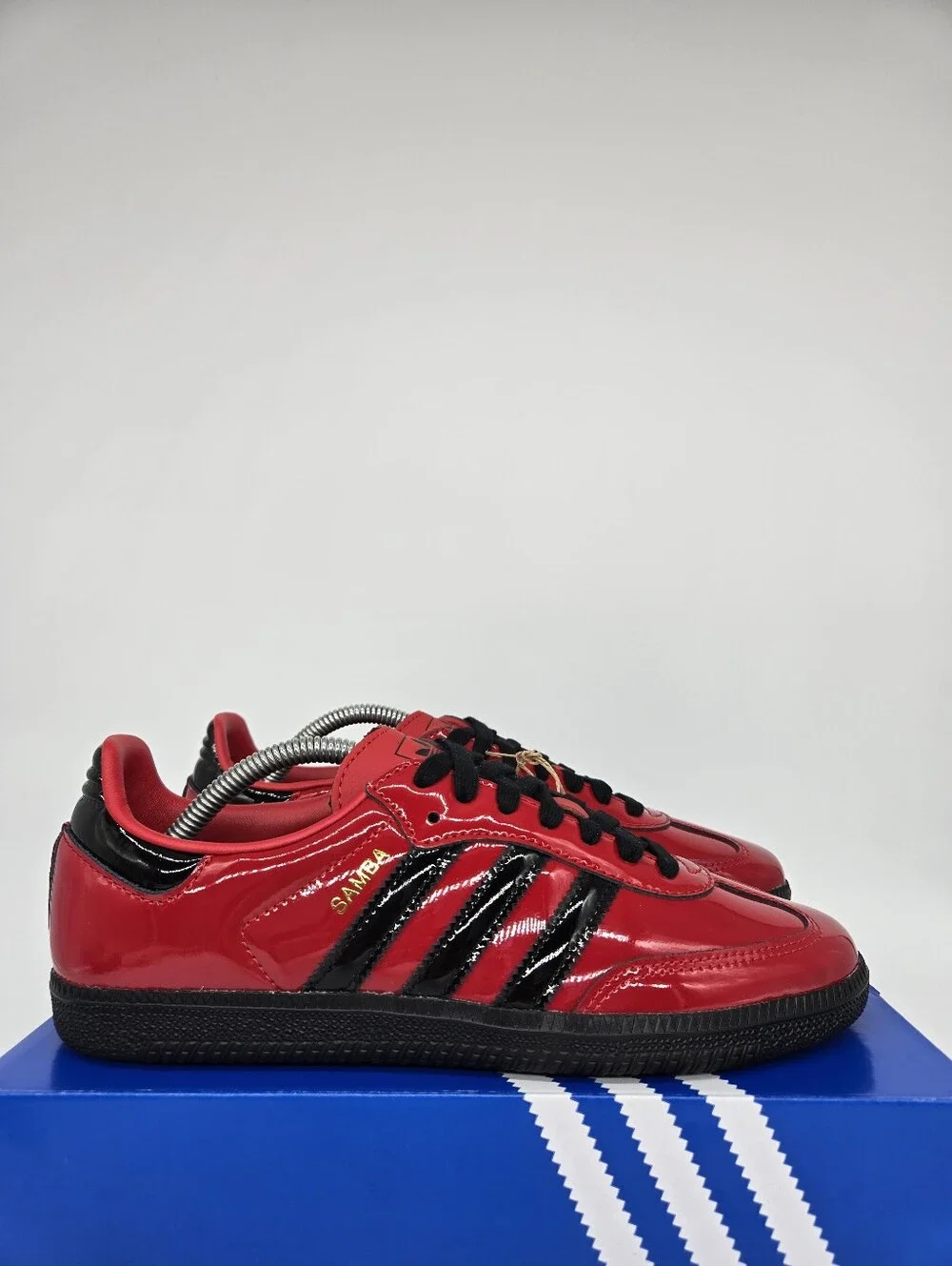 adidas Women's Samba OG IH3989 Better Scarlet Black Patent Shoes Size 7.5 - Picture 3 of 8